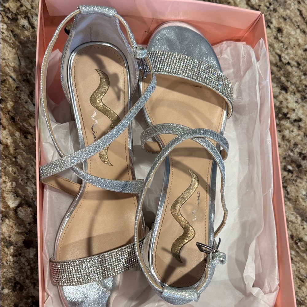 Nina Sparkling Silver Rhinestone Sandals